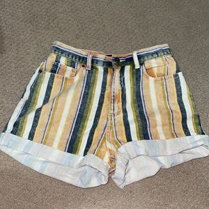 Striped BDG high rise mom shorts